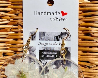 Pendientes florales de resina hechos a mano