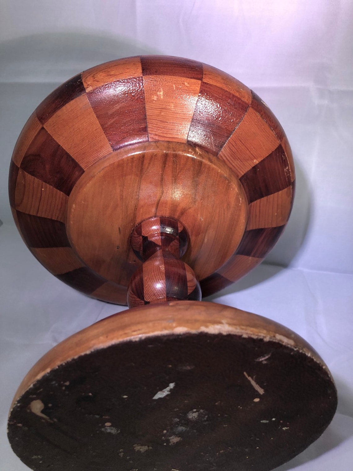 Vintage Wooden Compote Wood Pedestal Bowl Vintage Wood Bowl Etsy