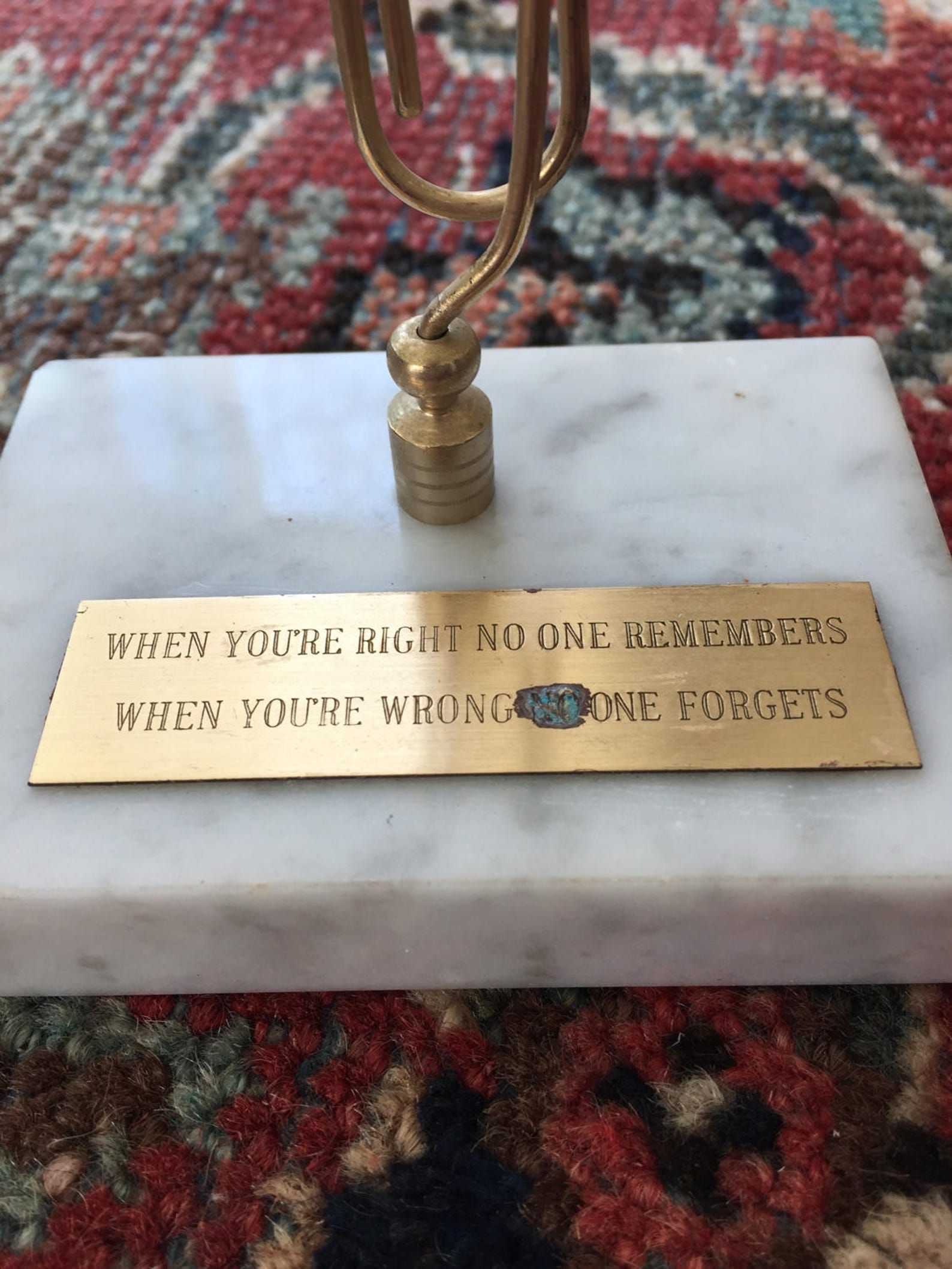 Brass and Marble Paper Clip Note Holder Bill Holder Brass an Etsy