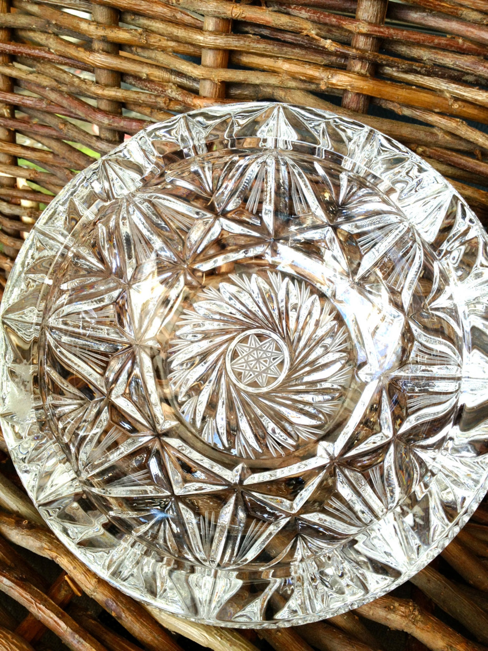 Vintage Crystal Ashtrays Cut Glass Dish Candy/nut Dish Etsy