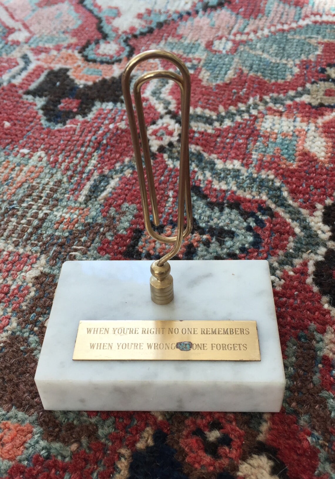 Brass and Marble Paper Clip Note Holder Bill Holder Brass an Etsy