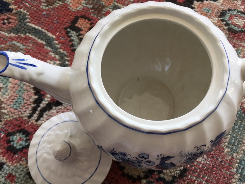Vintage Blue and White Ironstone Teapot Made in England Etsy