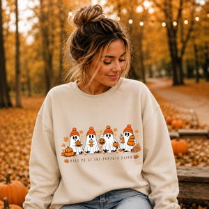 Halloween Sweatshirt, Kürbis Pullover, Herbst Sweatshirt, Pumpkin Patch, Ghost Sweater, Spooky Season, Halloween Geschenk, Fall Gift