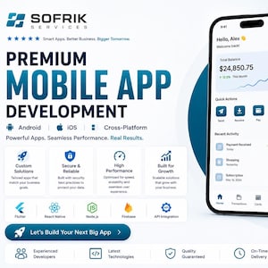 Custom Mobile App Development | Android, iOS, and Cross-Platform Apps | Flutter & React Native