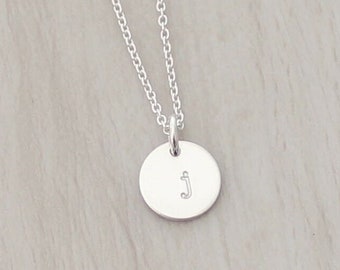 Silver Initial Disc Necklace - Gold Initial Disc Necklace