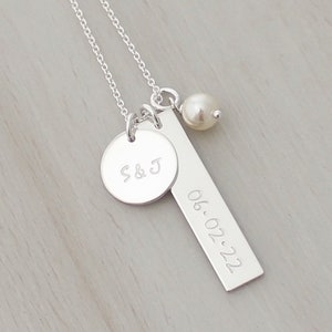 Gift for Bride from Groom Personalized Wedding Date Necklace image 2