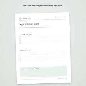 Preparazione all'appuntamento dal medico (stampabile), lista di controllo per la visita medica per ADHD, foglio di lavoro con domande da porre, PDF