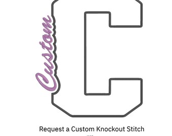Custom Knock Out Applique Letter Embroidery File, Not a Physical Item