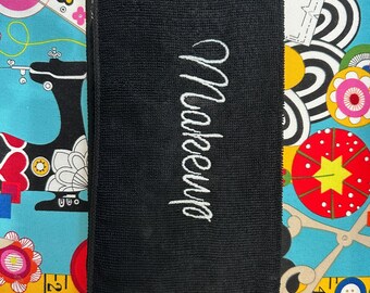 Embroidered Makeup Washcloths Black