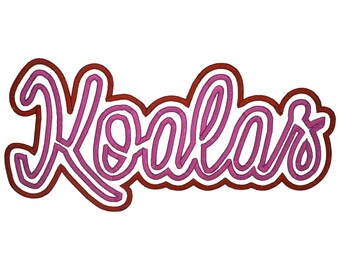 Koalas Double Applique Satin Stitch File 7' Wide