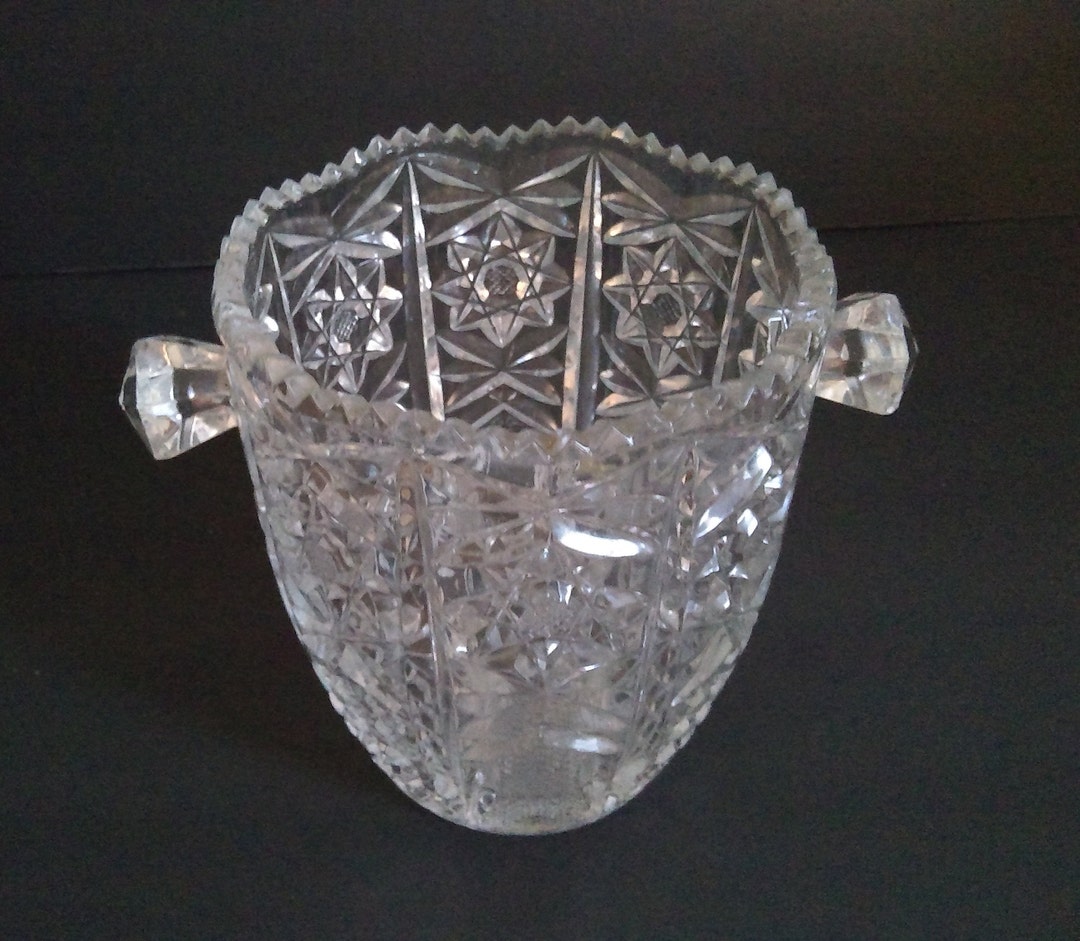 Vintage Ice Bucket Lead Crystal Ice Bucket Mid Century Lead Etsy