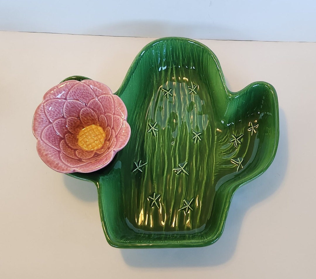 Vintage Treasure Craft Ceramic Dip and Chip Green Cactus Chip Etsy