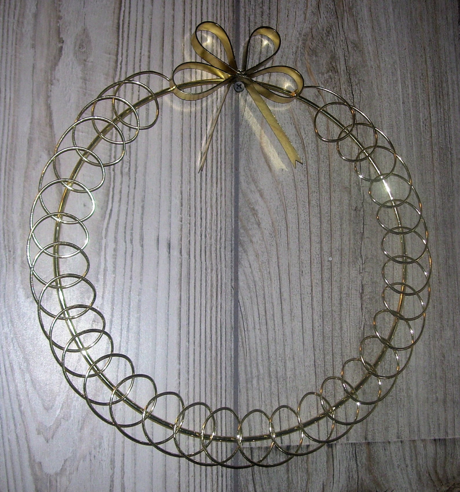 Card Holder Wreath with Bow Wire Christmas Card Note Picture Etsy