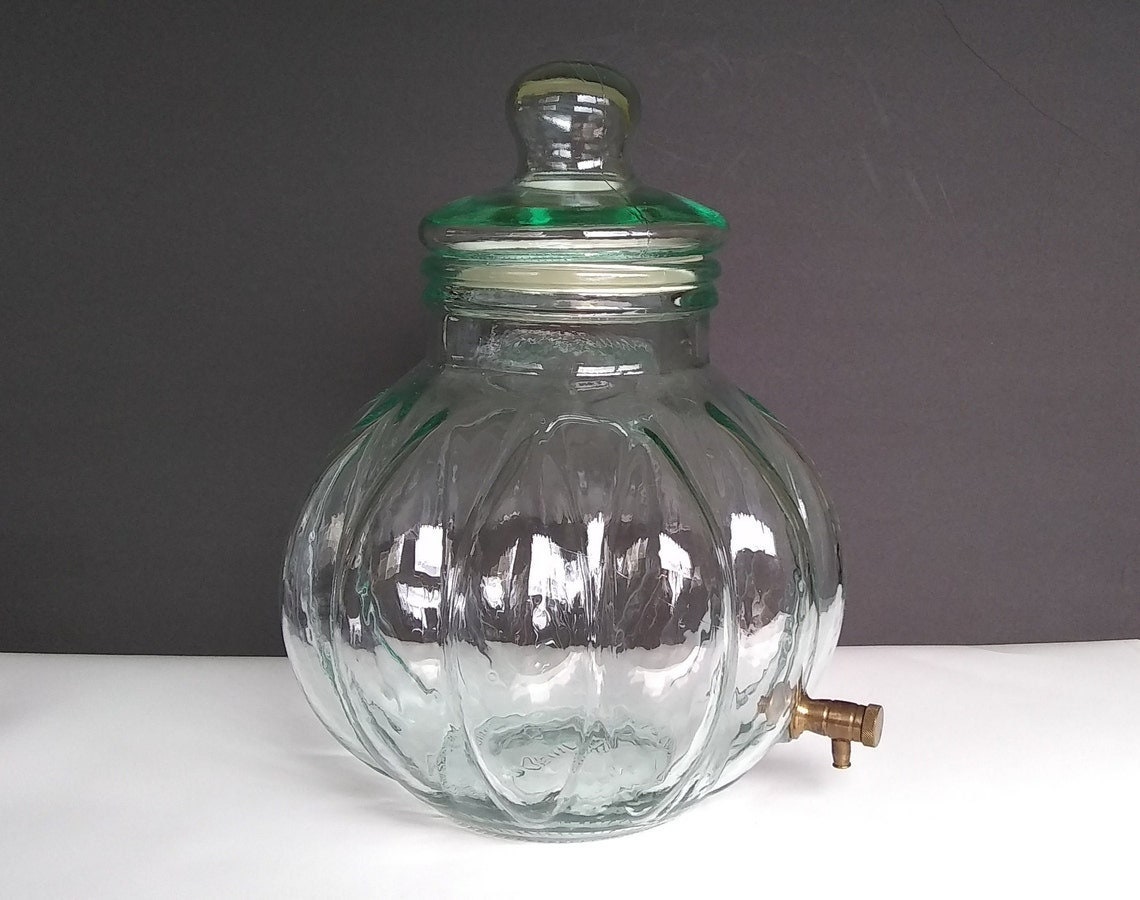 2 Gallon GLASS with Spigot and Wood Handle - Happy Herbalist