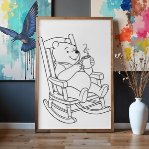 Winnie the Pooh Coloring Book, 100 Printable Kids Activity Pages, Bear Coloring, 8.5 x 11" PDF
