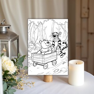 Winnie the Pooh Coloring Book, 100 Printable Kids Activity Pages, Bear Coloring, 8.5 x 11" PDF