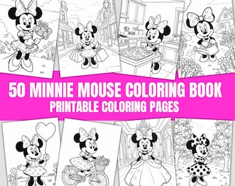Minnie Mouse Coloring Book, Disney Coloring Sheets, Toddler Preschool Worksheets