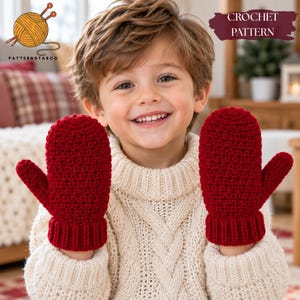 Winter Glow Crochet Mittens Pattern, Christmas Crochet Gloves, Kids & Adult Sizes, Cozy Winter Hand Warmers PDF Instant Download