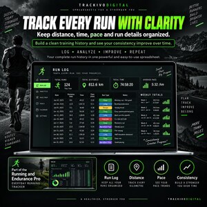 Löpprestandapaket Löparspårning Maraton Halvmaraton Tempo Körsträcka Excel Google Sheets bild 4