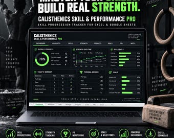Calisthenics Tracker Skill Progression Strength Workout Log Spreadsheet Excel Google Sheets
