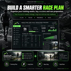 Löpprestandapaket Löparspårning Maraton Halvmaraton Tempo Körsträcka Excel Google Sheets bild 5
