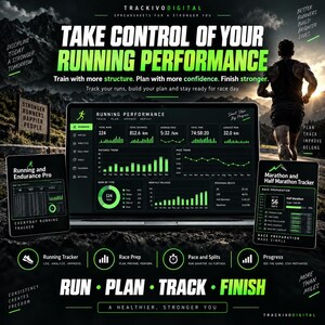 Löpprestandapaket Löparspårning Maraton Halvmaraton Tempo Körsträcka Excel Google Sheets bild 10