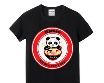 Ramen Panda All Day Every Day T-Shirt ( Men's or Women's fit)