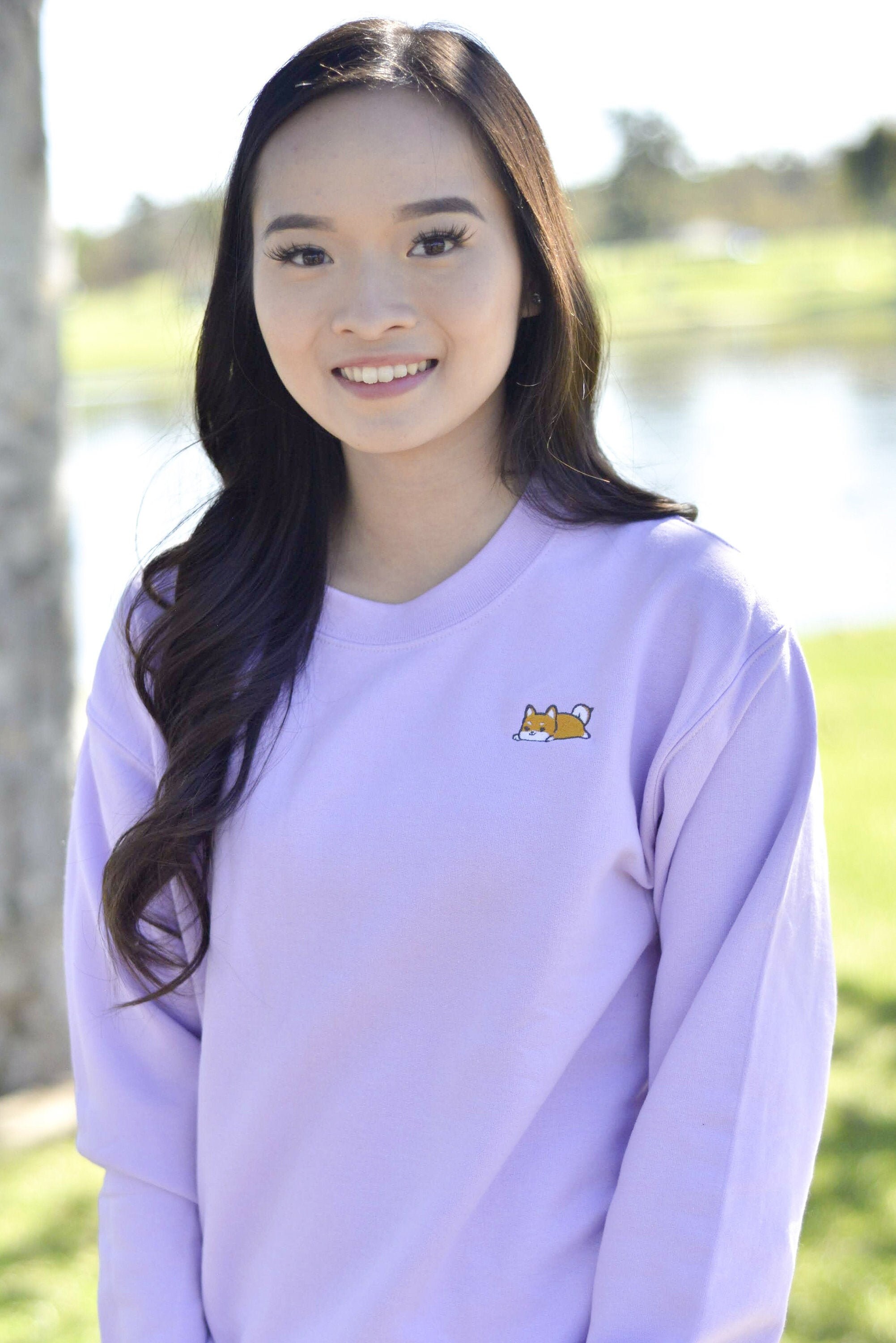 Relaxing Shiba Inu Embroidered Sweater Sweatshirt
