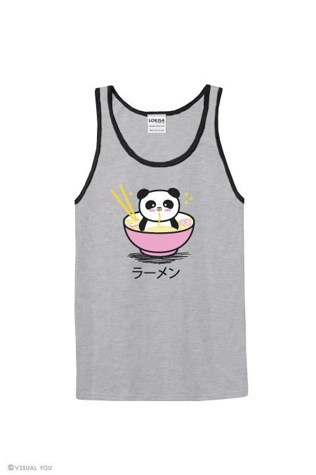 Panda Ramen Bowl Two Tone TANK TOP Pink Bowl | Etsy