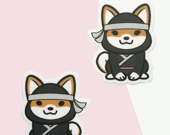 Japanese Ninja Shiba Inu Sticker - Vinyl Sticker, Laptop Sticker, Weatherproof Sticker, Couple Sticker, Cute Sticker