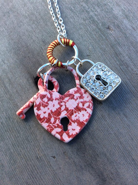 Love necklace Heart necklace Boho necklace Key necklace