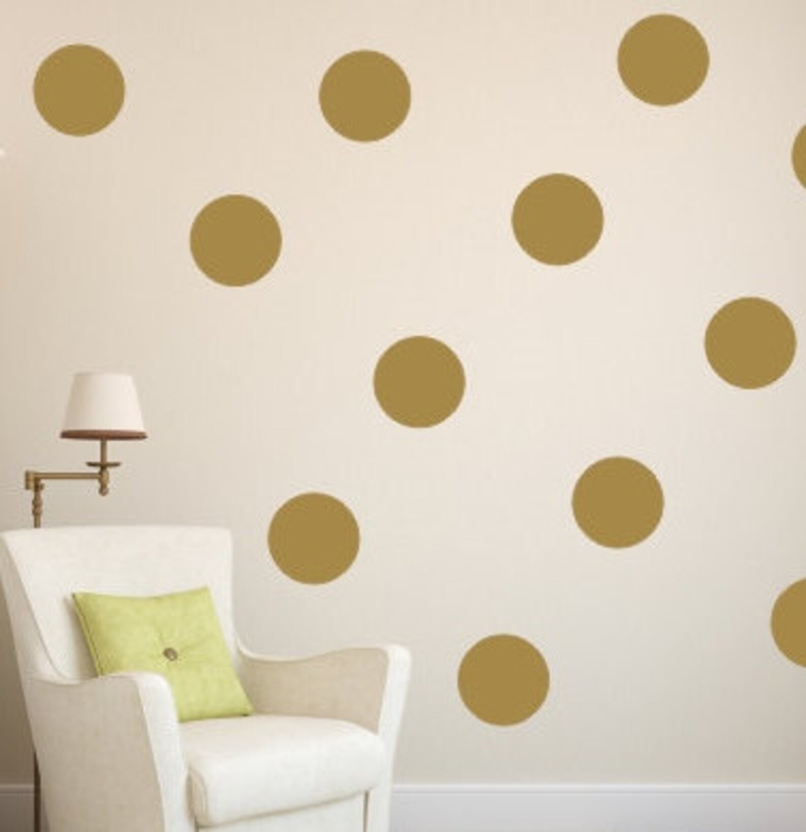 Gold Polka Dot Vinyl Wall Decals / Polka Dot Wall Decals/ Kids Etsy