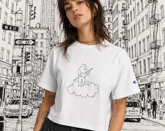 Women's Cropped Heritage Crewneck T-Shirt | Champion T453W White