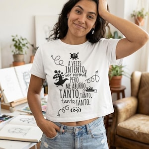 Spanish Quote Baby Tee | 'A veces intento ser normal..