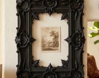 Baroque Rococo Frame – The Ebony Showcase | Ornate Gothic Wall Frame | Victorian Picture Frame | Dark Academia Decor