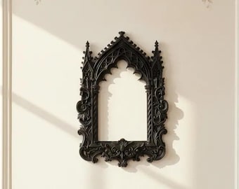 Gothic Mirror Frame – Cathedral Wall Niche | Ornate Gothic Wall Frame | Victorian Mirror Frame | Dark Academia Decor