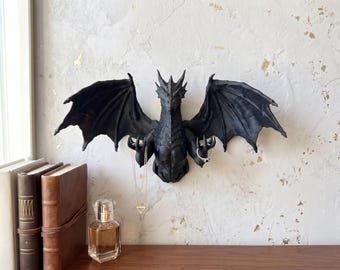 Dragon Jewelry Rack | Gothic Wall Jewelry Holder | Fantasy Dragon Decor | Necklace & Ring Display