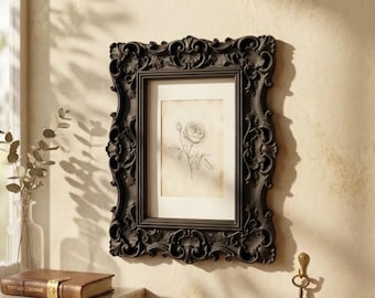 Ornate Baroque Frame – Velvet Black Art