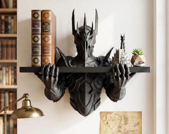 Mensola da parete per esporre l'armatura del Signore Oscuro Sauron.