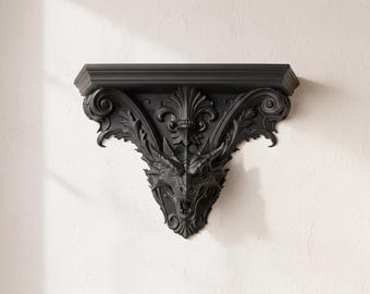 Dragon Wall Console – Epic Fantasy Shelf | Gothic Dragon Wall Shelf | Medieval Display Shelf | Dark Fantasy Decor