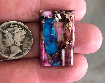 Top Grade Spiny Oyster Turquoise Gemstone Fancy Shape 14.5 Ct 31x19x4mm Loose Gemstone Spiny Oyster Copper Turquoise Cabochon AAA+