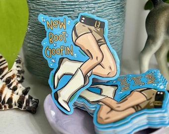New Boot Goofin | Vinyl Sticker | Fun Gifts | Reno 911 | Water Bottle Sticker | Laptop Decal | Funny Sticker | Waterproof