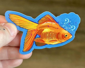 金魚ステッカー | ビニールステッカー | 楽しいギフト | 魚ステッカー | ウォーターボトルステッカー | ラップトップデカール | かわいいステッカー | 防水 | 鮮やか