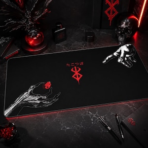 Berserk Brand of Sacrifice Desk Mat | Guts Anime Mouse Pad, Eclipse Symbol Gaming Desk Mat, Dark Fantasy Mousepad