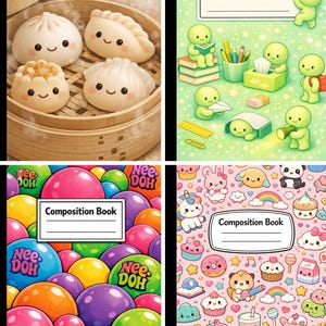 Kawaii Composition Notebook | Dumpling, Smiski, Nee-Doh Designs, Student Journal