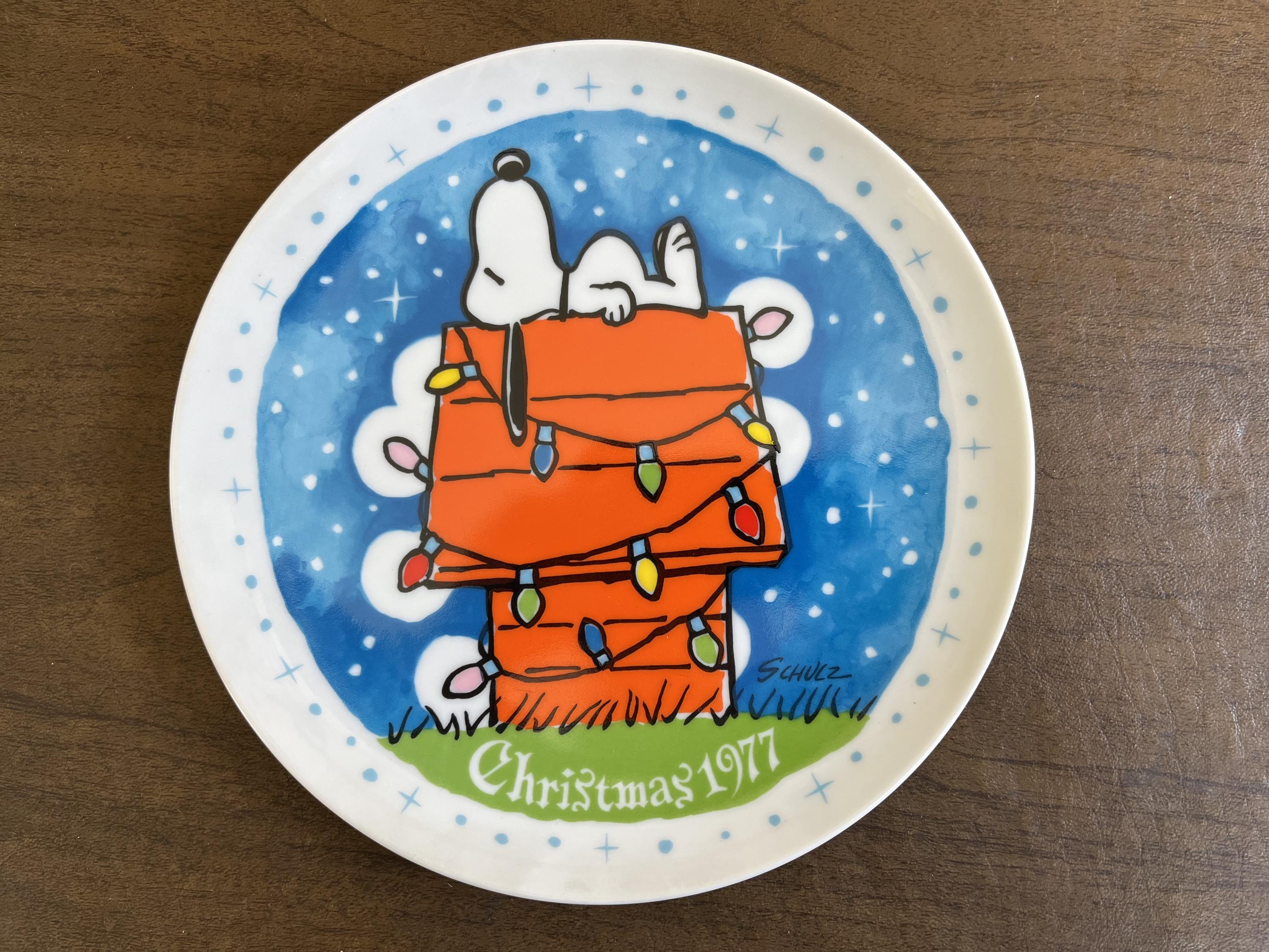 Vintage Christmas Plate Snoopy - Etsy