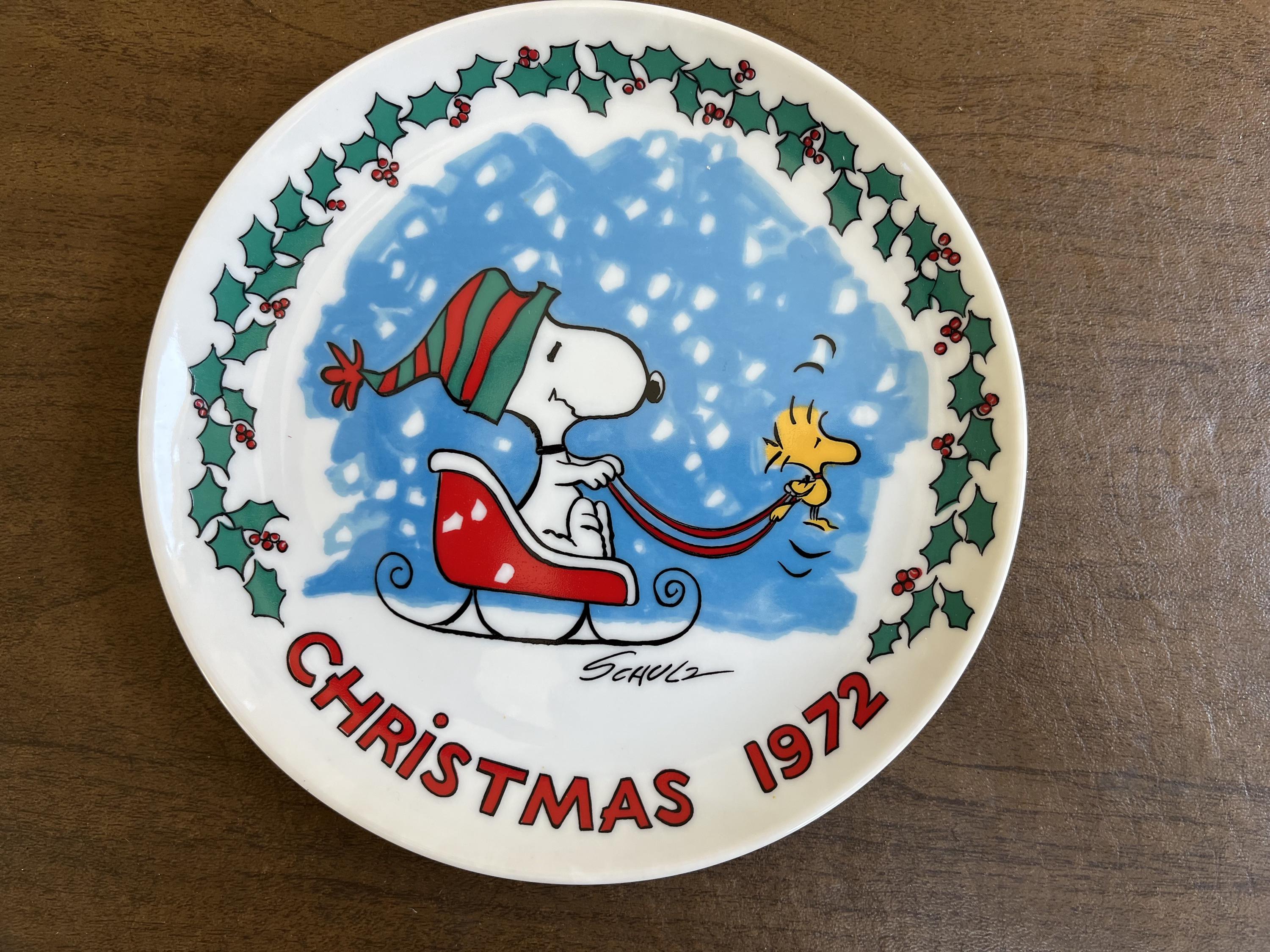 Vintage Christmas Plate Snoopy - Etsy