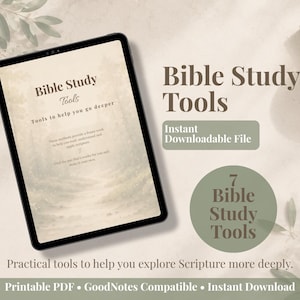 Bible Study Tools Workbook | 7 Scripture Study Methods | Printable PDF | GoodNotes