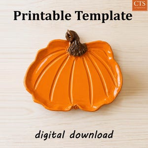 Plantilla de cerámica para plato de calabaza, decoración de Halloween, plantilla para cerámica, descarga digital