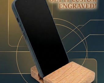 Handmade Solid Cherry Phone Stand (Personalization Optional)